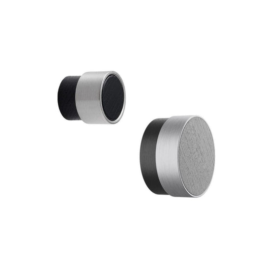 Vonsild Radio Ash Stained Black Wooden & Inox Look Knob 26mm 49mm