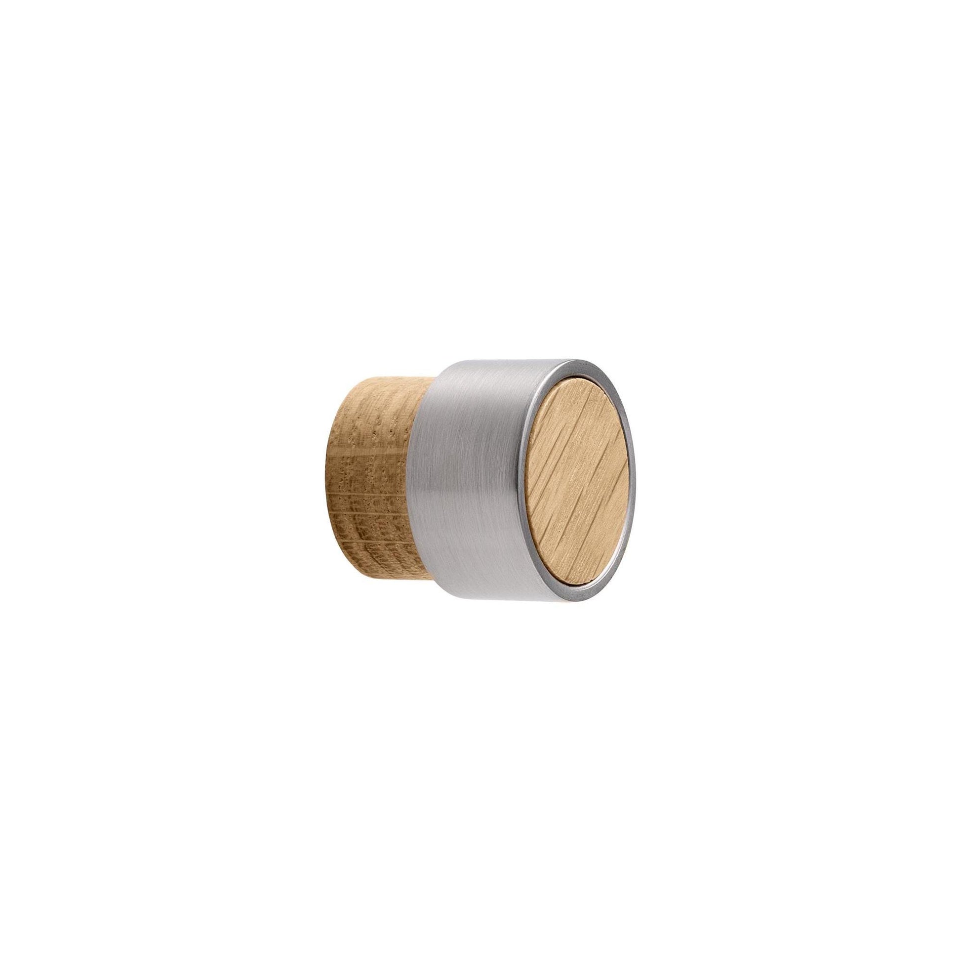 Vonsild Radio Oak Clear Lacquered Wooden & Inox Look Knob 26mm 49mm