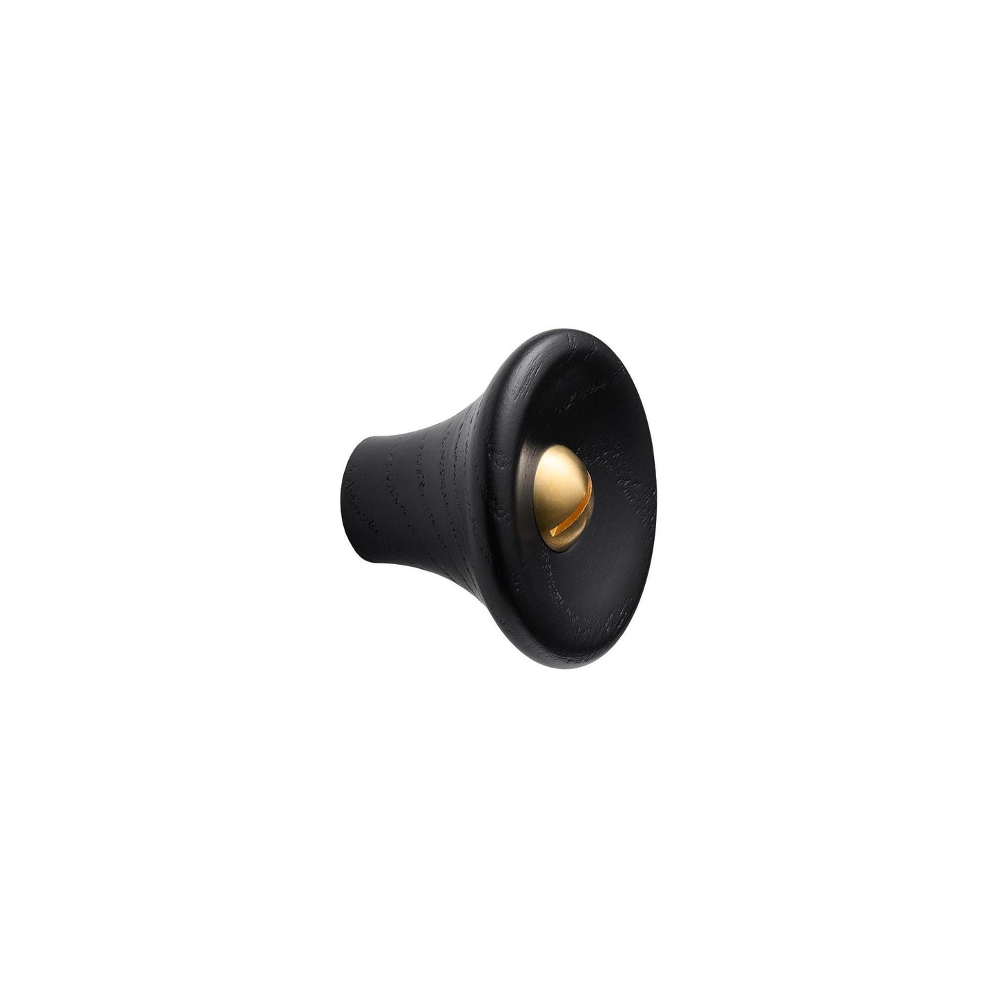 Vonsild Recta Ash Stained Black Wooden & Polished Brass Knob 38mm