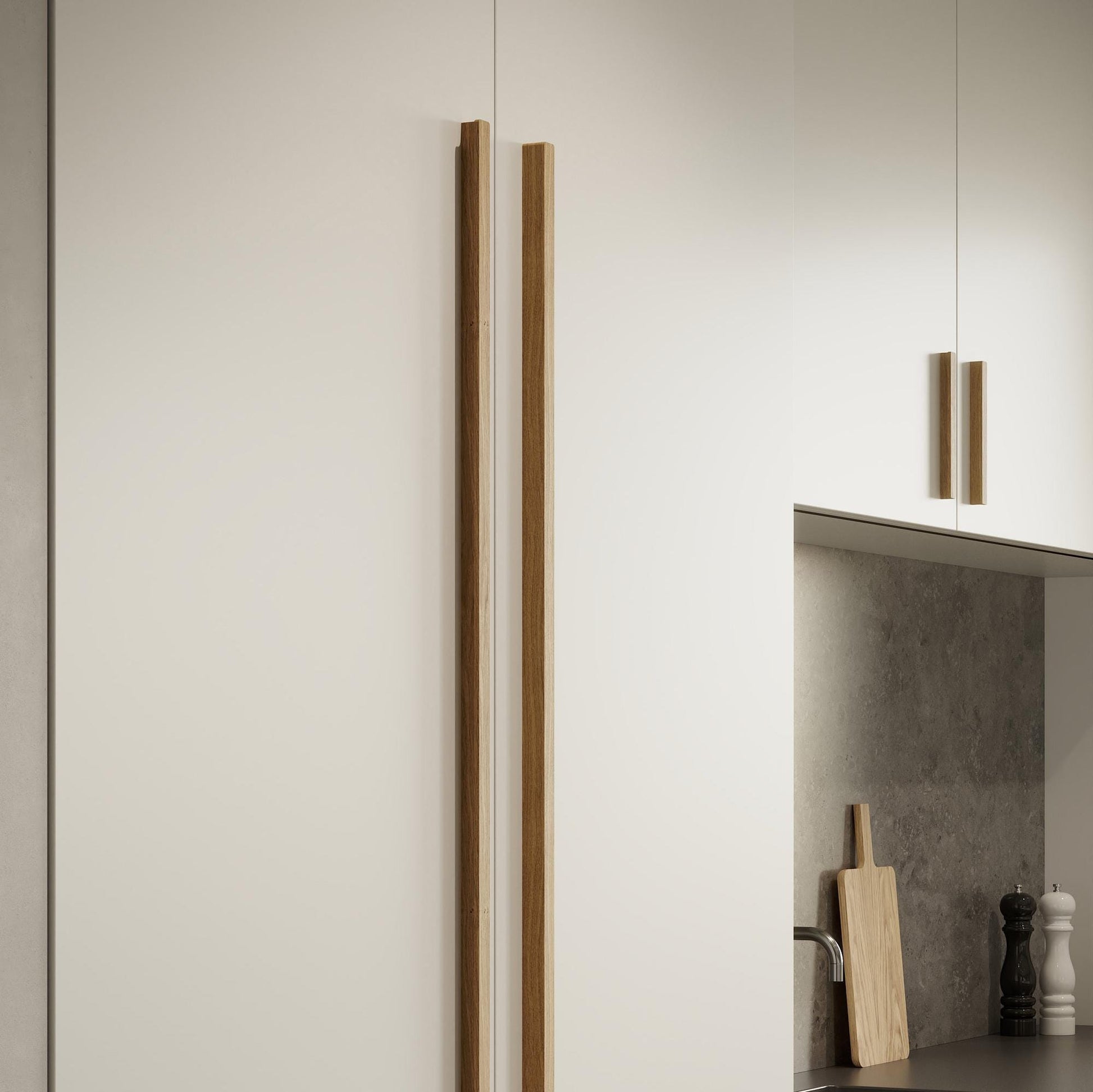 Furnipart Elan Oak Lacquered Real Wooden Handle & Knob 50mm 200mm 600mm 1200mm