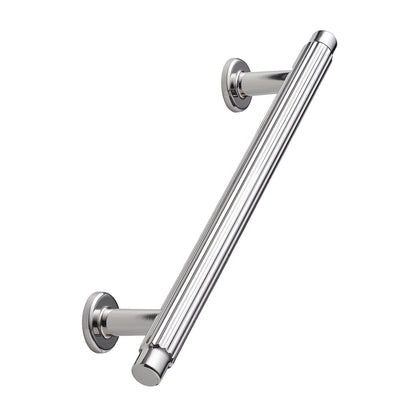 Howdens Fluted Handle & Knob 177.5mm 690mm Round Knob T- Knob Polished Nickel Effect Classic