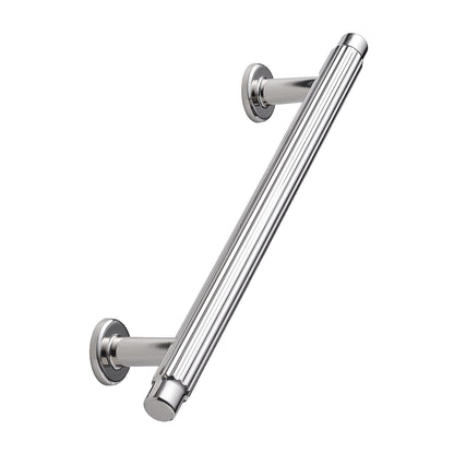 Howdens Fluted Handle & Knob 177.5mm 690mm Round Knob T- Knob Polished Nickel Effect Classic
