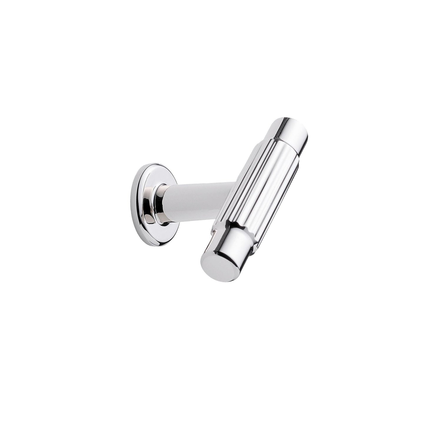 Howdens Fluted Handle & Knob 177.5mm 690mm Round Knob T- Knob Polished Nickel Effect Classic