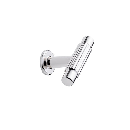 Howdens Fluted Handle & Knob 177.5mm 690mm Round Knob T- Knob Polished Nickel Effect Classic