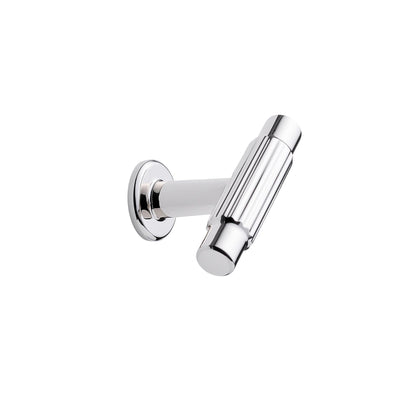 Howdens Fluted Handle & Knob 177.5mm 690mm Round Knob T- Knob Polished Nickel Effect Classic