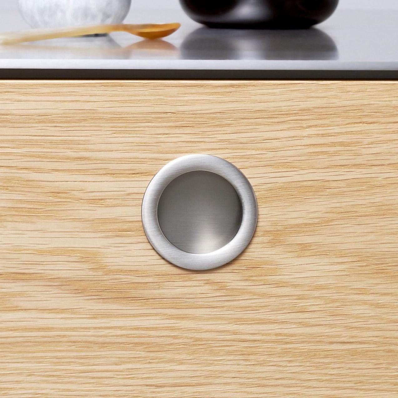 Furnipart Tub Round Inox Recessed Inset Handle 65mm