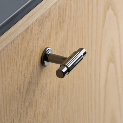 Furnipart Villa Fluted Handle & Knob 128mm 192mm Round Knob T-Knob Black Nickel