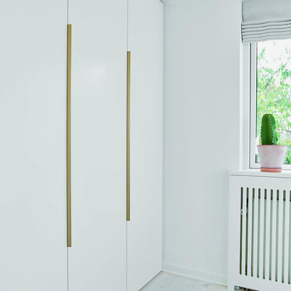 Furnipart Edge Straight Brushed Brass Profile Trim Handle 40mm 100mm 200mm 600mm 1200mm