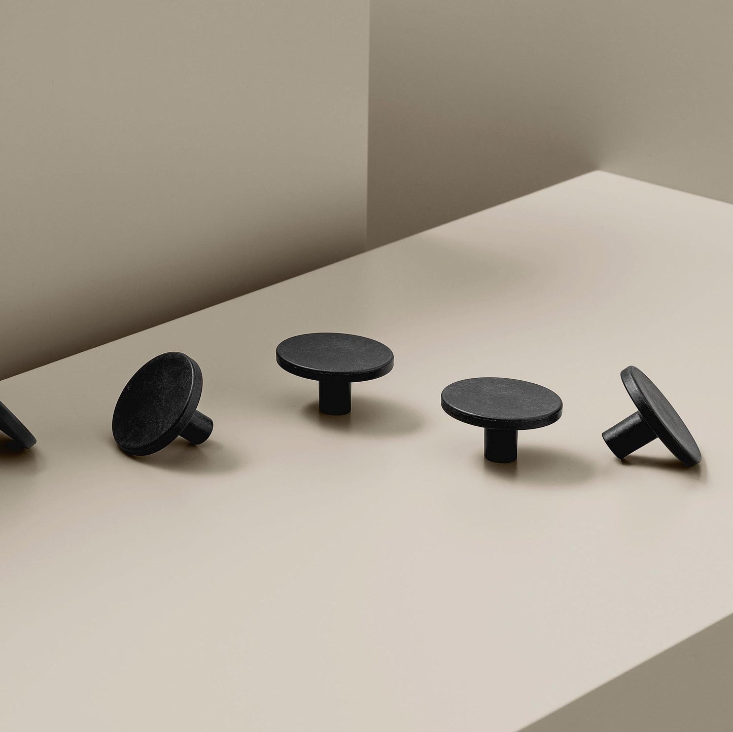 Furnipart Recycled Handle & Knob Plato / Square 10 Black Sea Plastic Eco Friendly