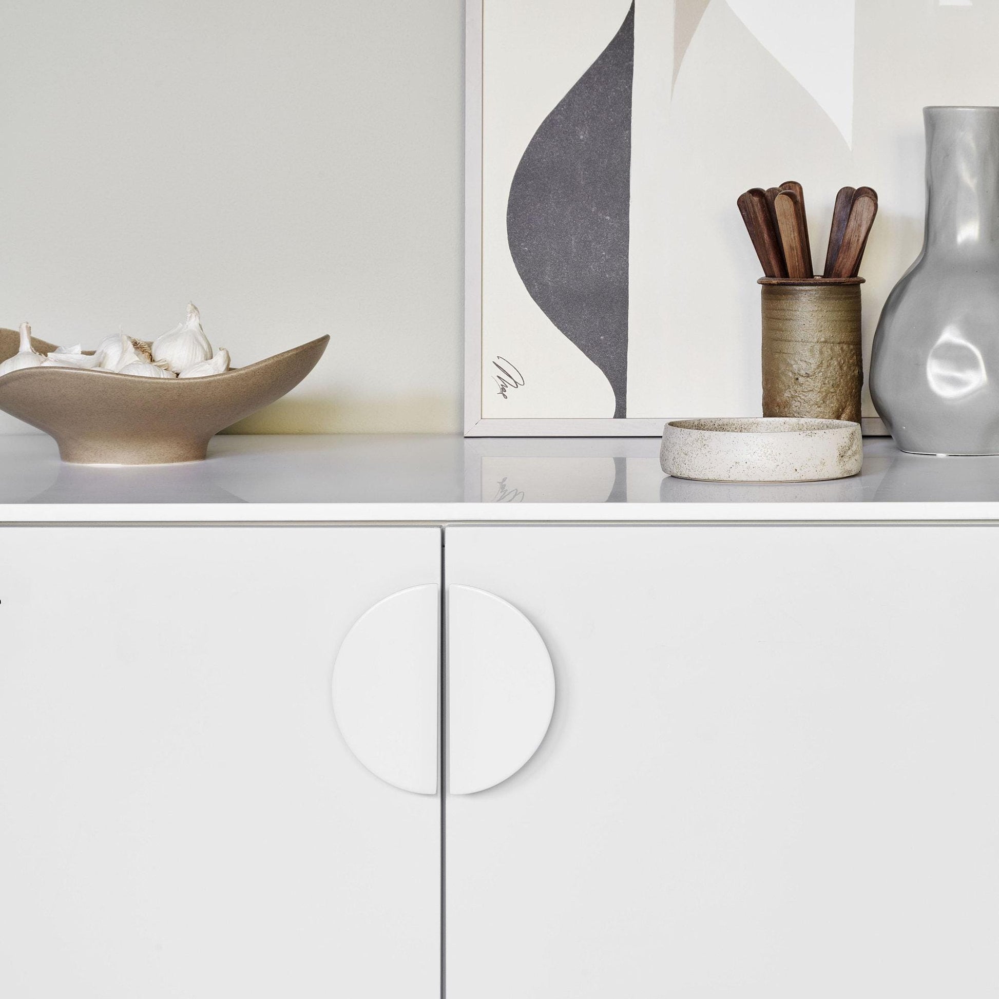 Furnipart Horizon White Moon Semicircle Handle Small & Large