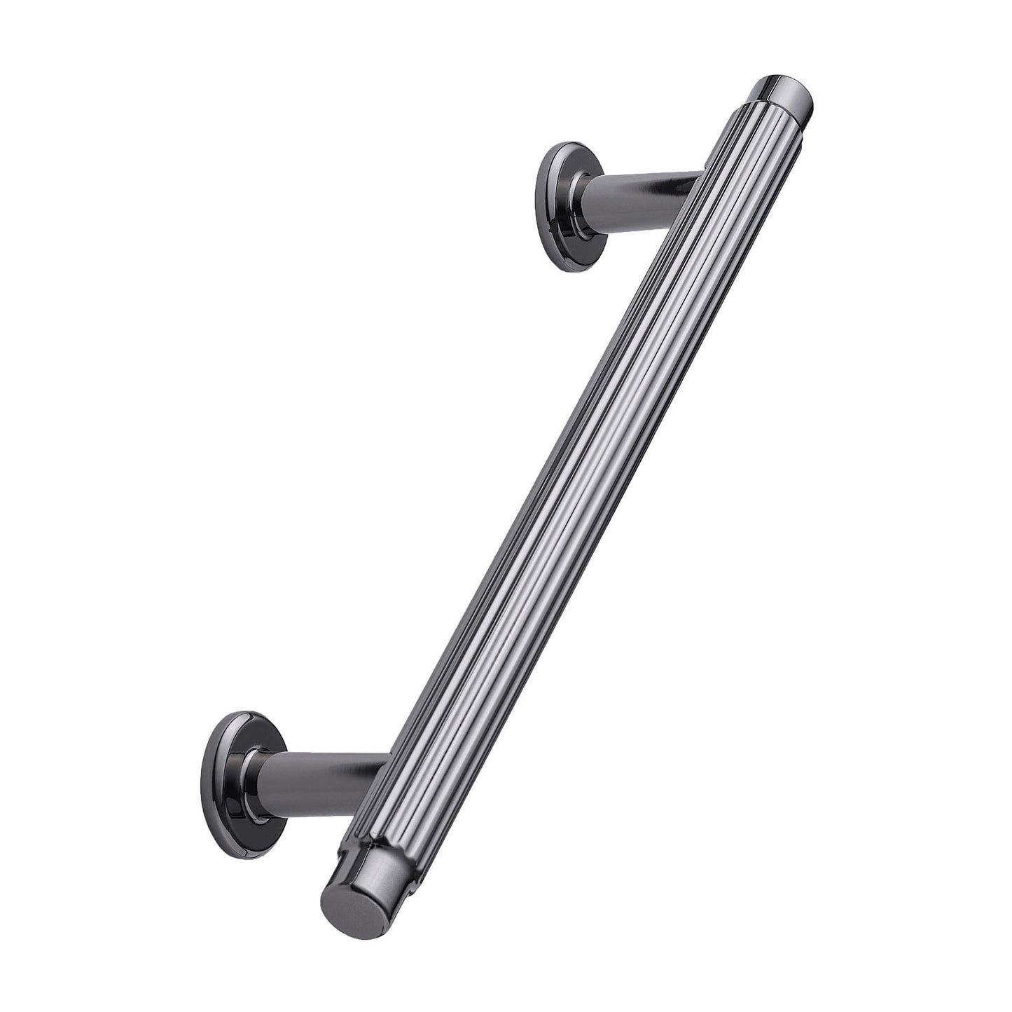 Furnipart Villa Fluted Handle & Knob 128mm 192mm Round Knob T-Knob Black Nickel