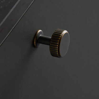 Furnipart Villa Fluted Handle & Knob 128mm 192mm Round Knob T Knob Antique Brown