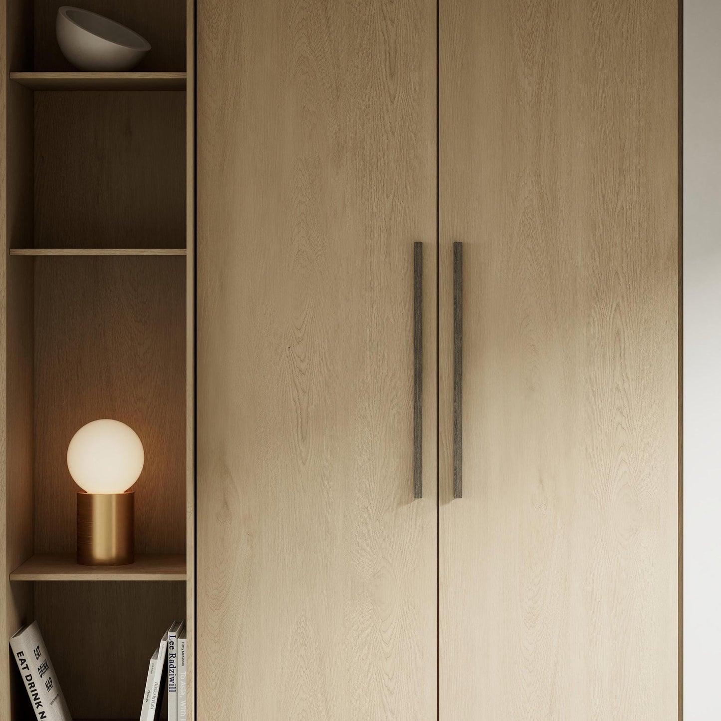 Furnipart Elan Dark Oak Real Wooden Handle & Knob 50mm 200mm 600mm 1200mm