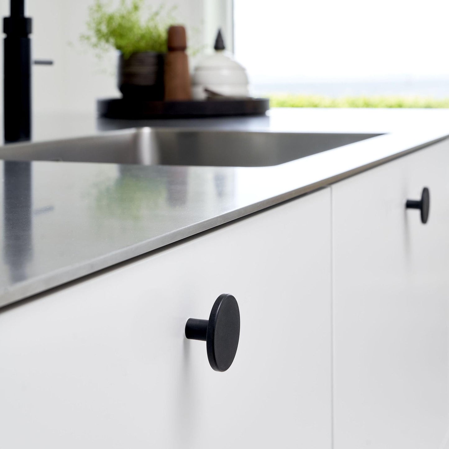 Furnipart Recycled Handle & Knob Plato / Square 10 Black Sea Plastic Eco Friendly