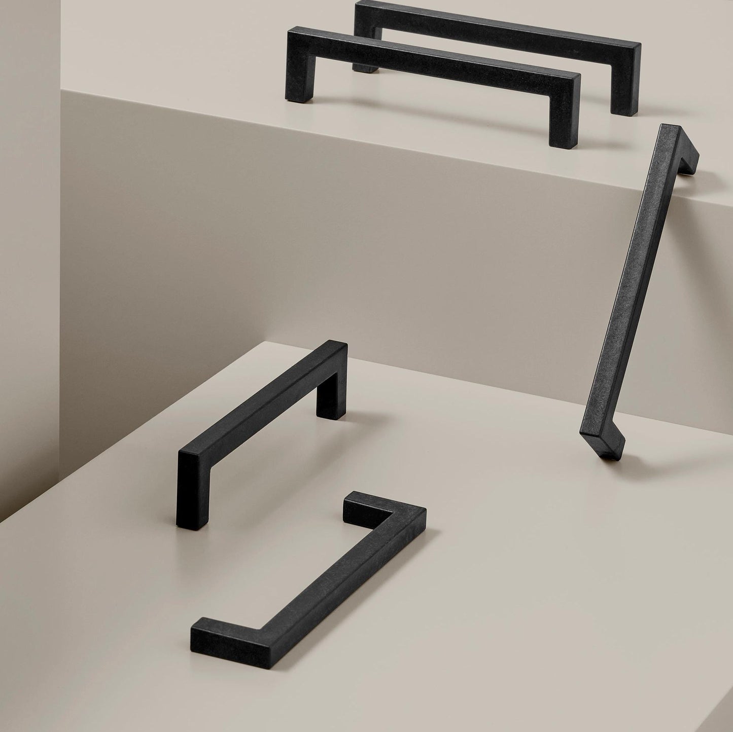 Furnipart Recycled Handle & Knob Plato / Square 10 Black Sea Plastic Eco Friendly