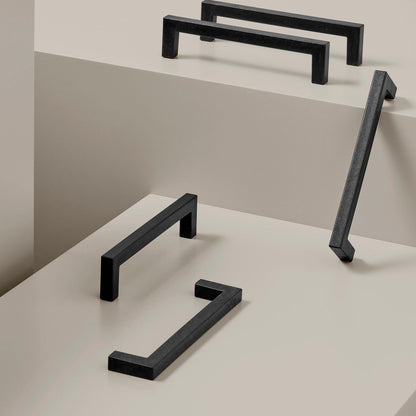 Furnipart Recycled Handle & Knob Plato / Square 10 Black Sea Plastic Eco Friendly