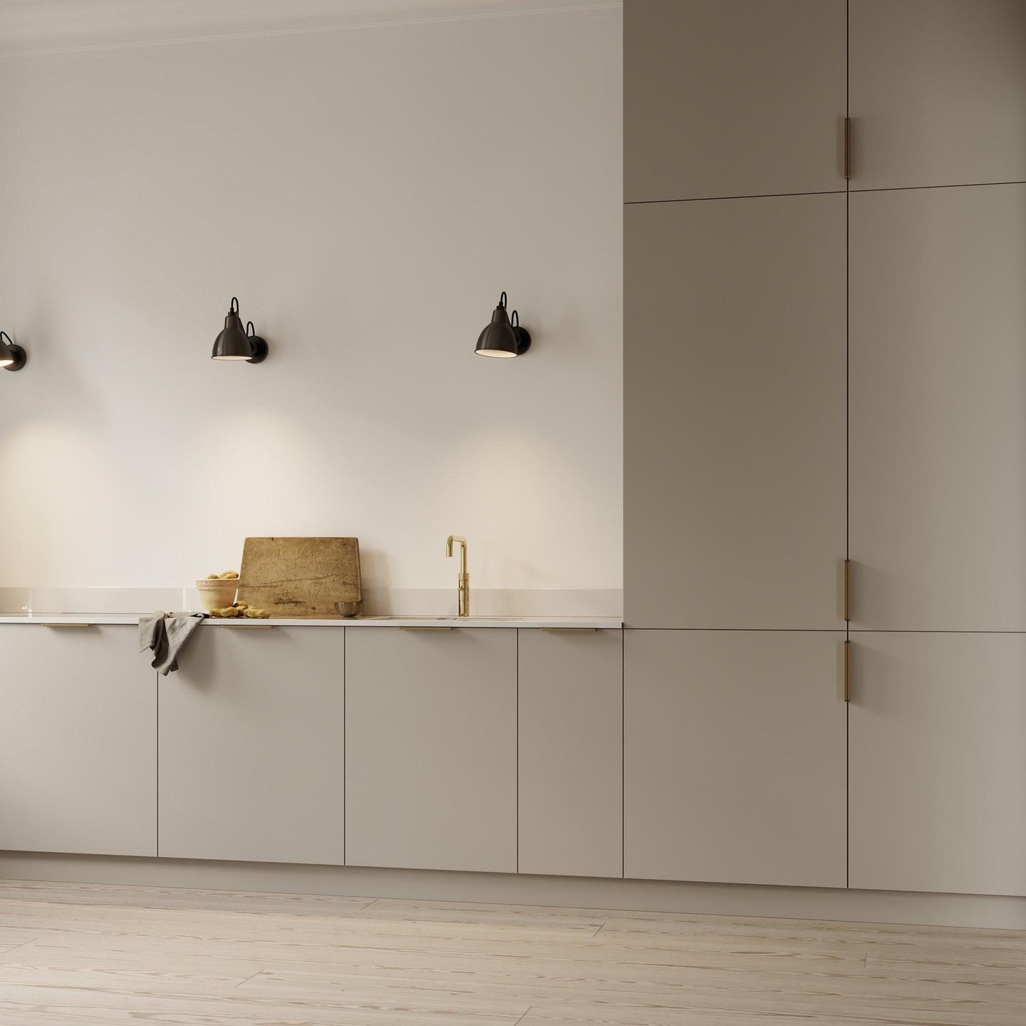 Furnipart Comet Profile Rear Mounted Handle Matt Brass 50mm & 200mm