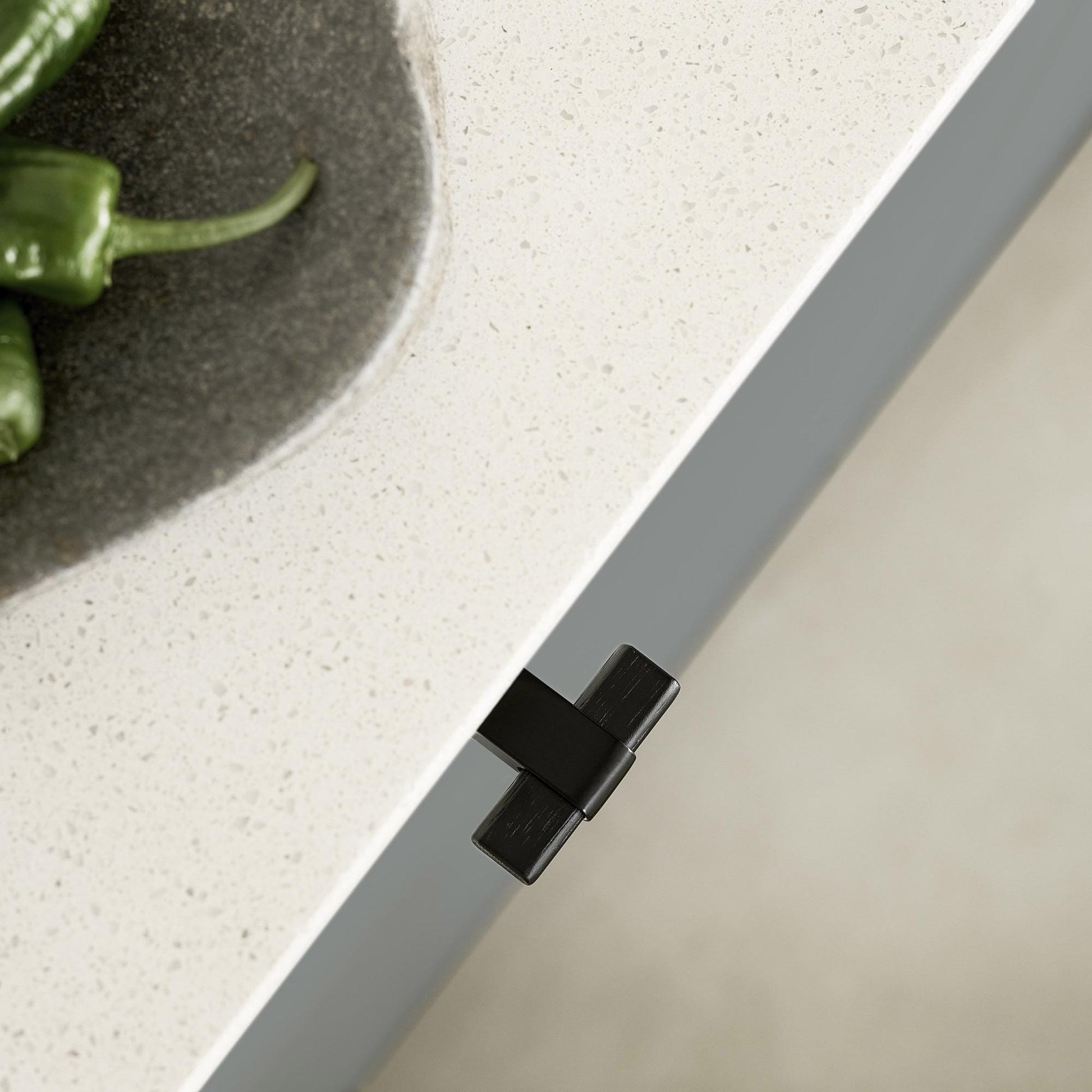 Furnipart Crossing Black Ash Real Wooden Handle & Knob 160mm 320mm