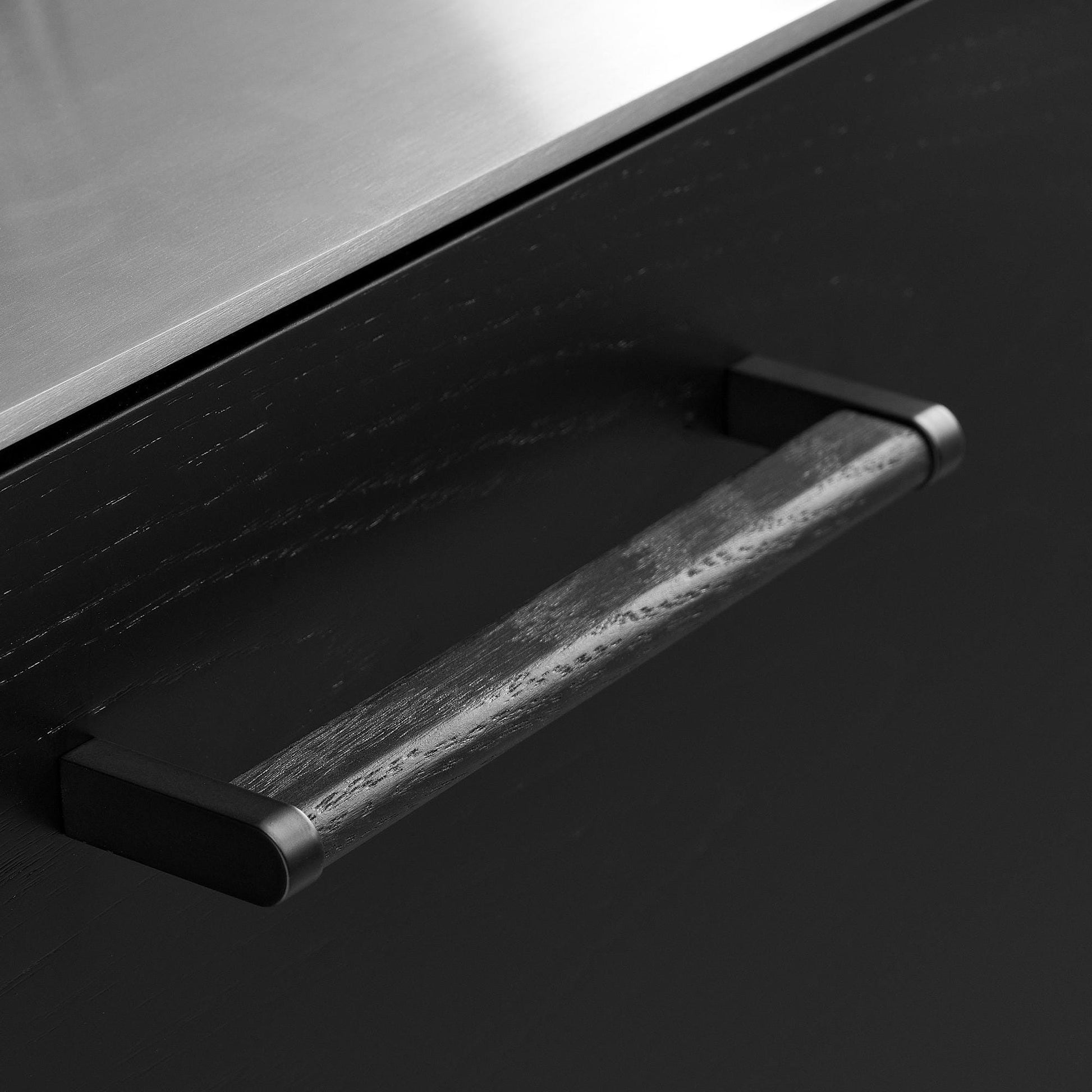 Furnipart Crossing Black Ash Real Wooden Handle & Knob 160mm 320mm