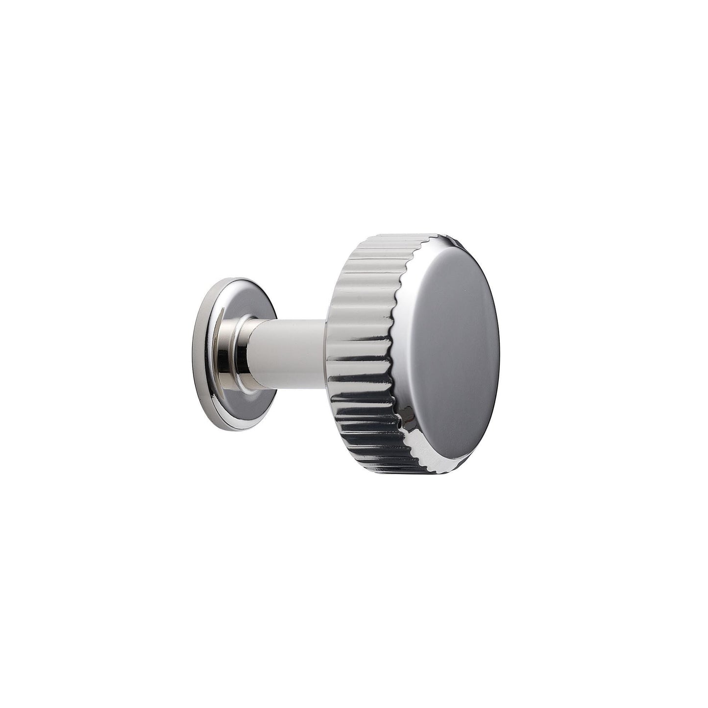 Howdens Fluted Handle & Knob 177.5mm 690mm Round Knob T- Knob Polished Nickel Effect Classic