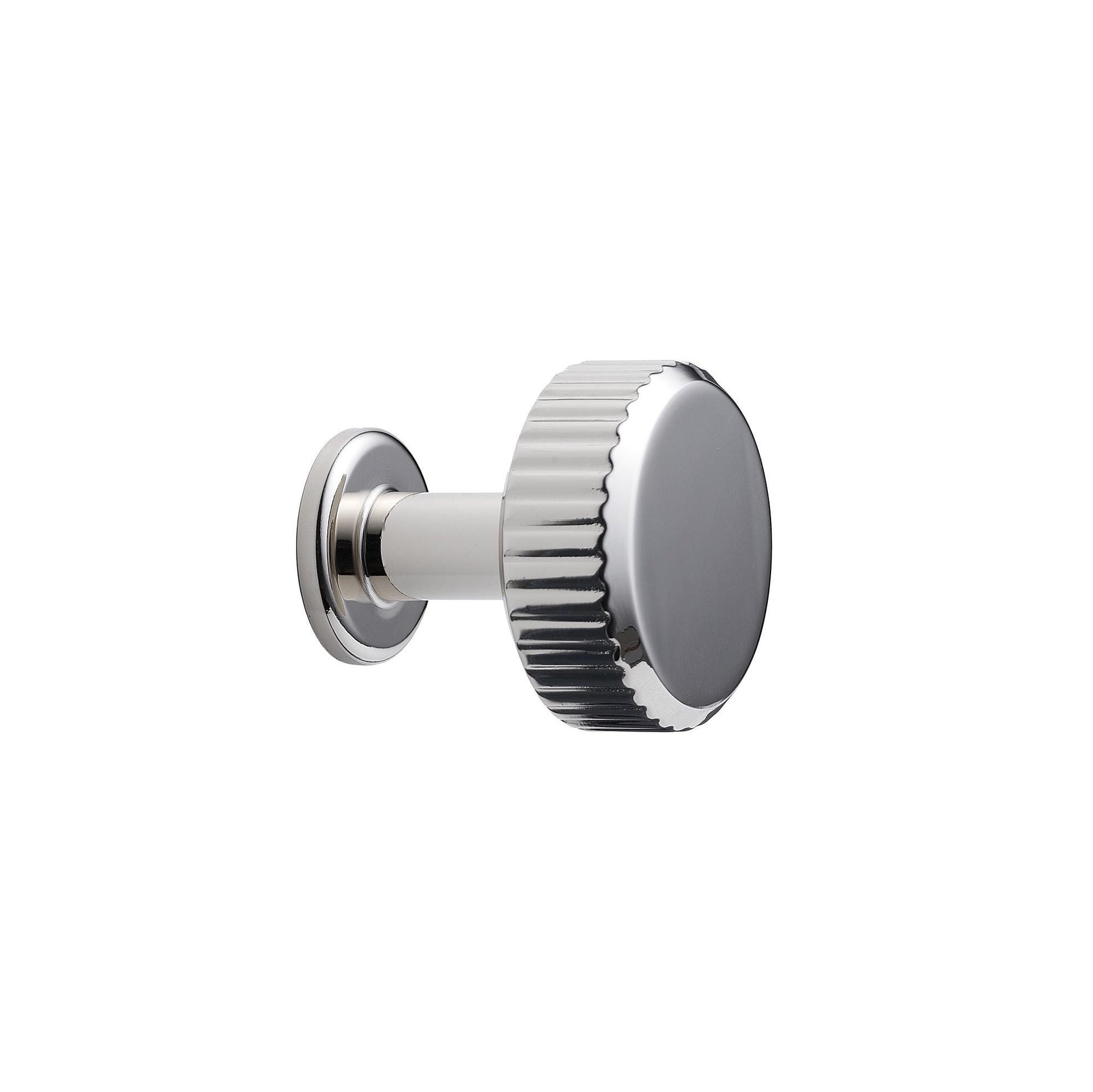 Howdens Fluted Handle & Knob 177.5mm 690mm Round Knob T- Knob Polished Nickel Effect Classic
