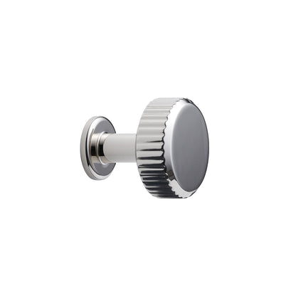 Howdens Fluted Handle & Knob 177.5mm 690mm Round Knob T- Knob Polished Nickel Effect Classic