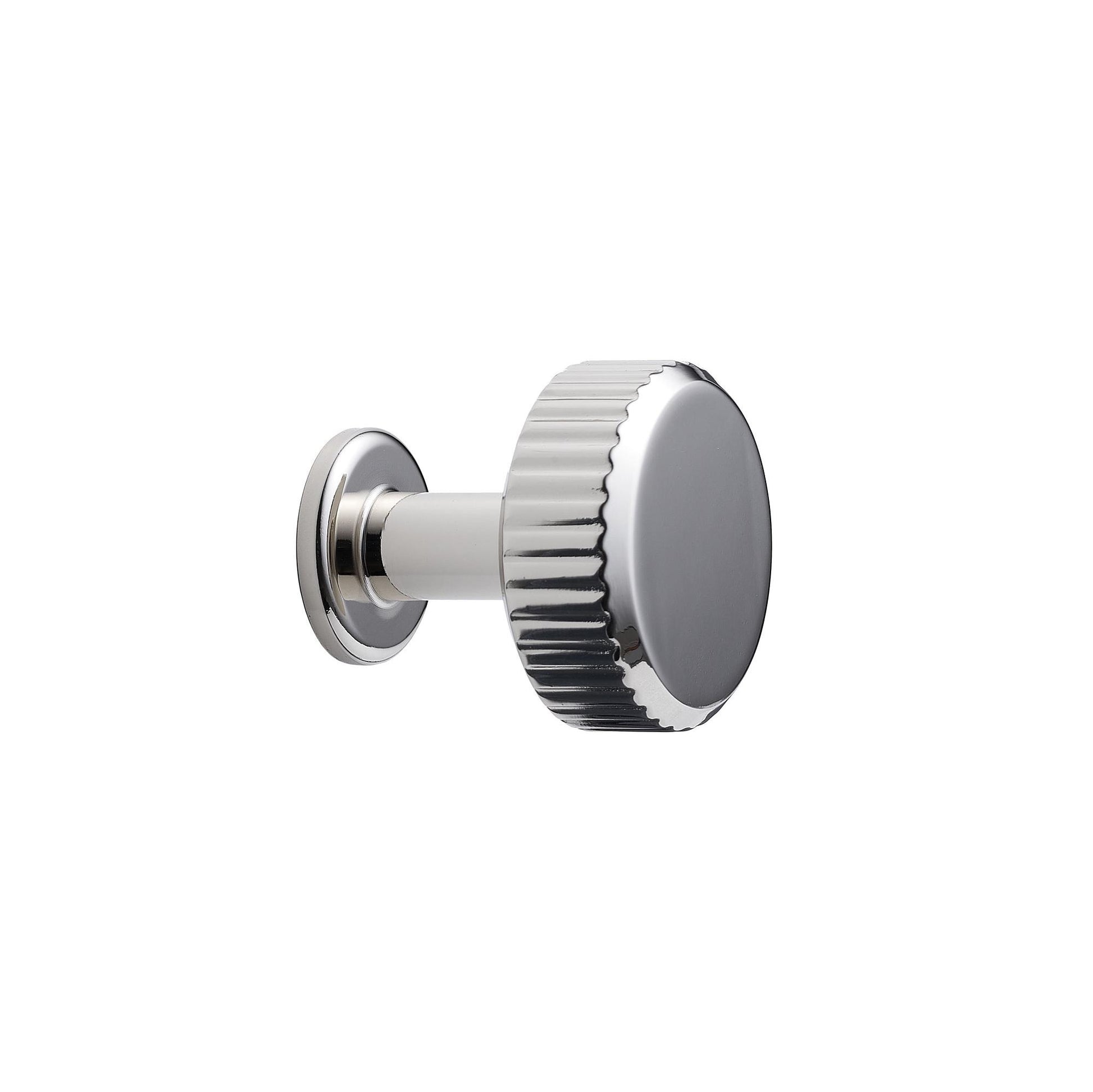 Howdens Fluted Handle & Knob 177.5mm 690mm Round Knob T- Knob Polished Nickel Effect Classic
