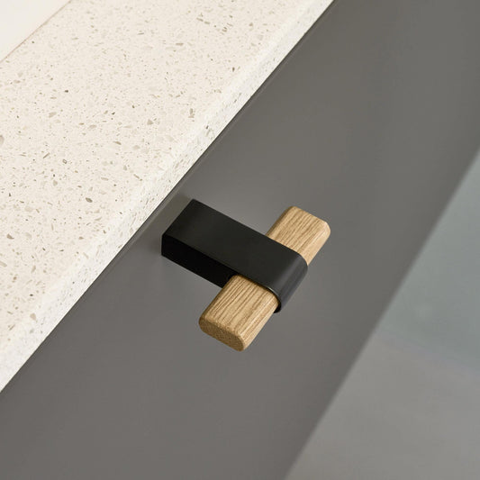 Furnipart Crossing Oak Real Wooden Handle & Knob Lacquered 160mm 320mm