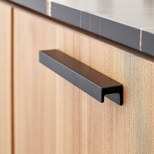 Howdens Ingot Brushed Black Mounted Trim Bar Cupboard Handle