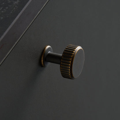 Furnipart Villa Fluted Handle & Knob 128mm 192mm Round Knob T Knob Antique Brown