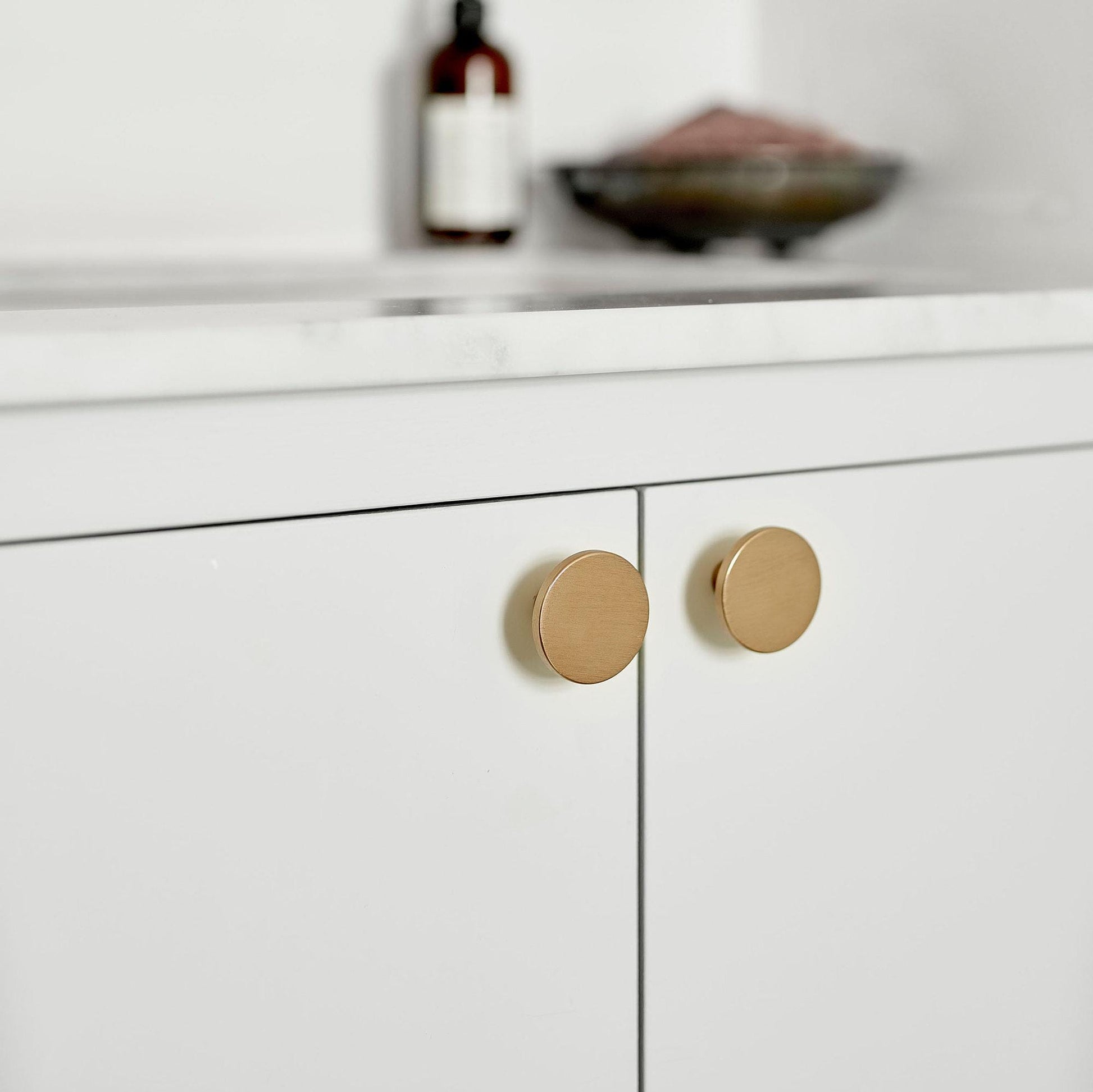 Furnipart Square 10 Handle & Knob Plato Brushed Brass Aluminium 128mm