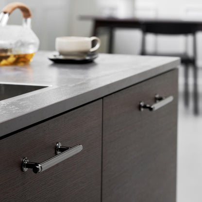 Furnipart Villa Fluted Handle & Knob 128mm 192mm Round Knob T-Knob Black Nickel