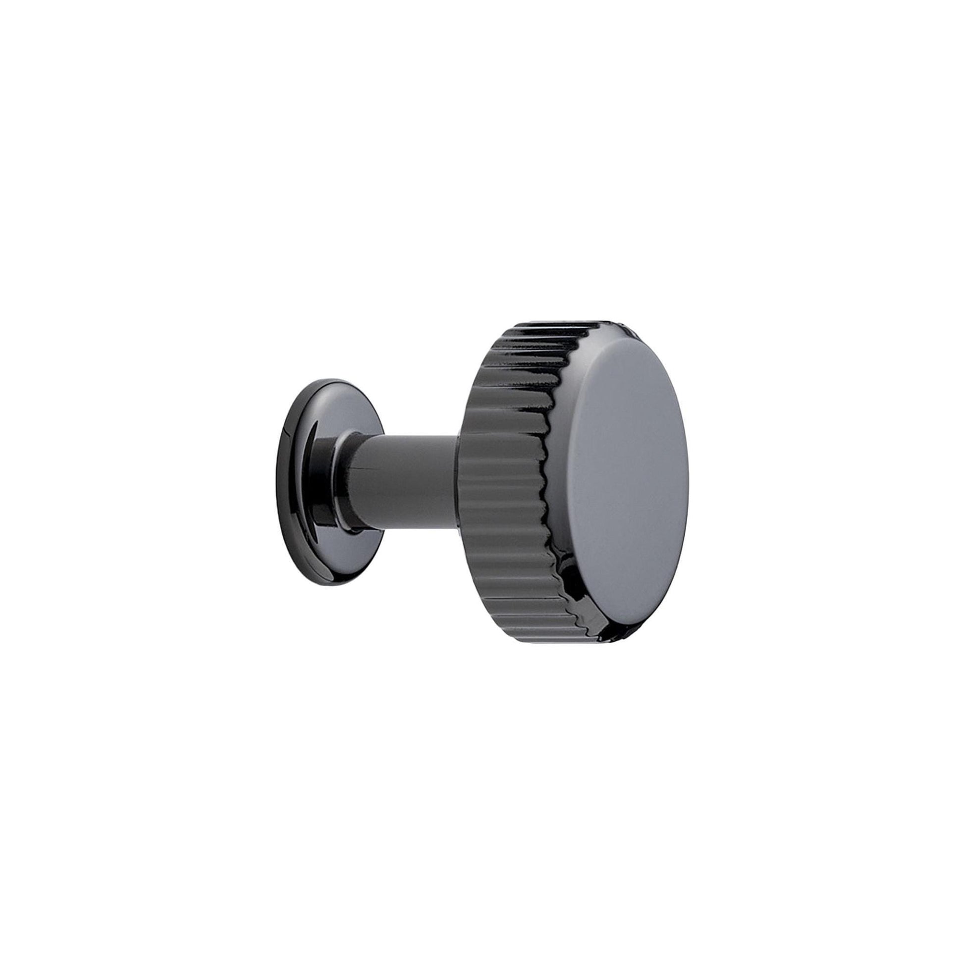 Furnipart Villa Fluted Handle & Knob 128mm 192mm Round Knob T-Knob Black Nickel
