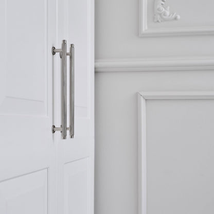 Furnipart Villa Fluted Handle & Knob 128mm 192mm Round Knob T- Knob Bright Nickel