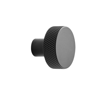Furnipart Simon Knurled Round Knob Matt Black