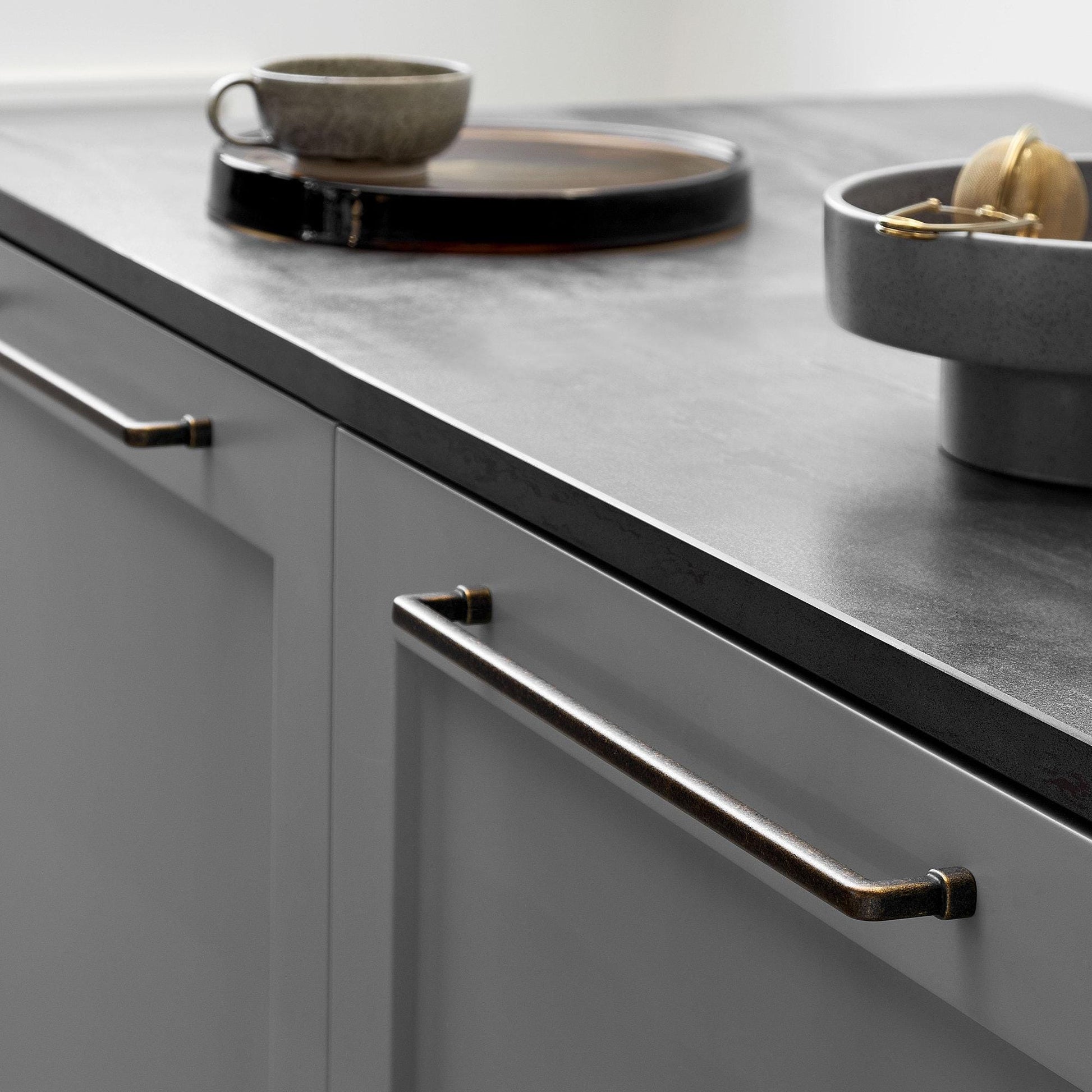 Furnipart Equester Handle & Cup Antique Brass 160mm 320mm