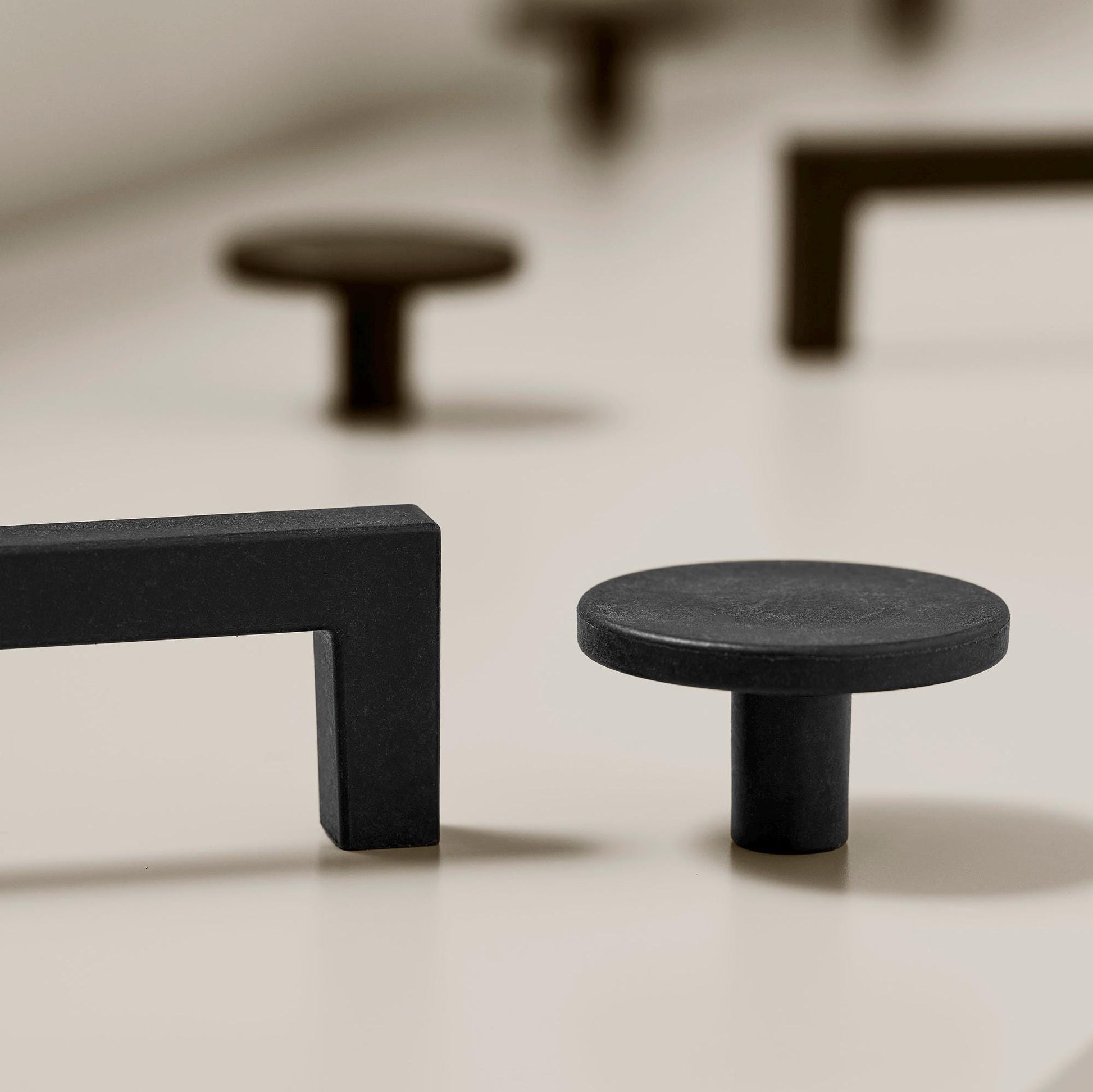 Furnipart Recycled Handle & Knob Plato / Square 10 Black Sea Plastic Eco Friendly