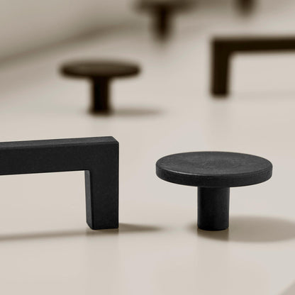 Furnipart Recycled Handle & Knob Plato / Square 10 Black Sea Plastic Eco Friendly