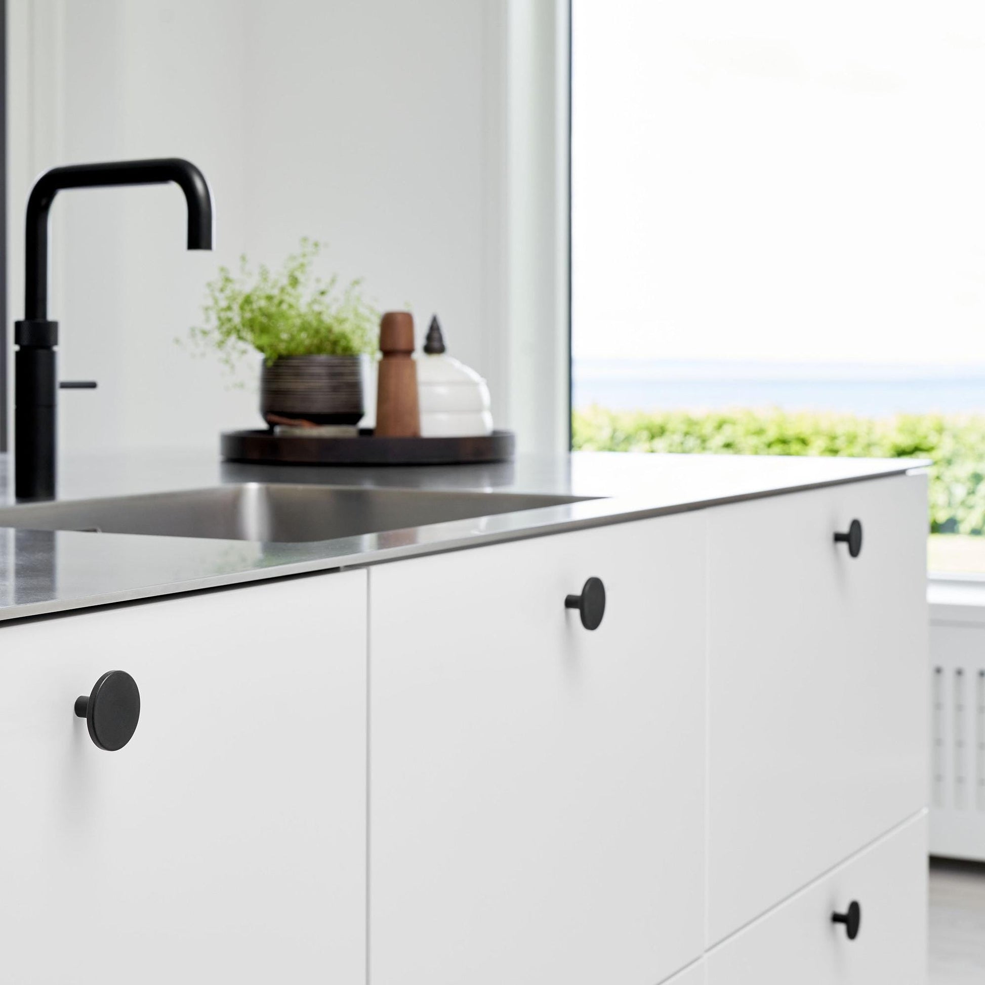 Furnipart Recycled Handle & Knob Plato / Square 10 Black Sea Plastic Eco Friendly