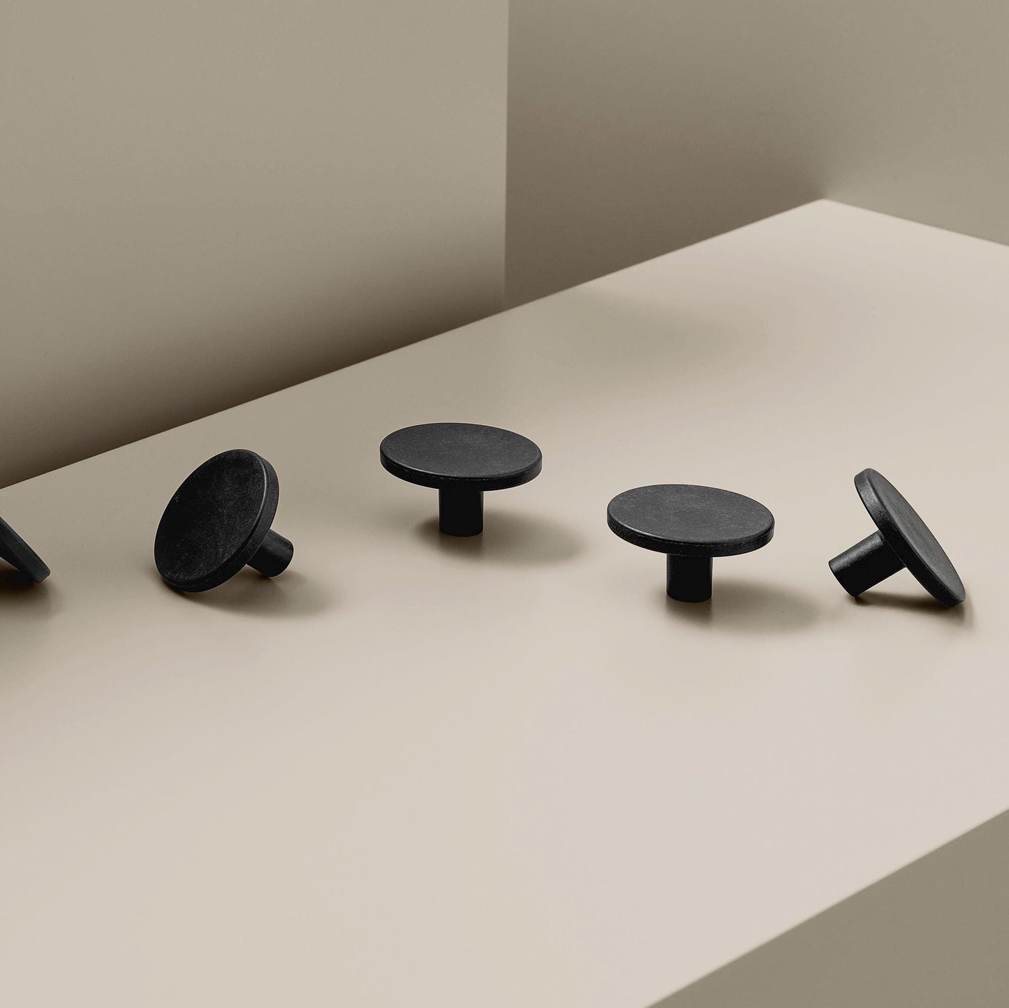 Furnipart Recycled Handle & Knob Plato / Square 10 Black Sea Plastic Eco Friendly