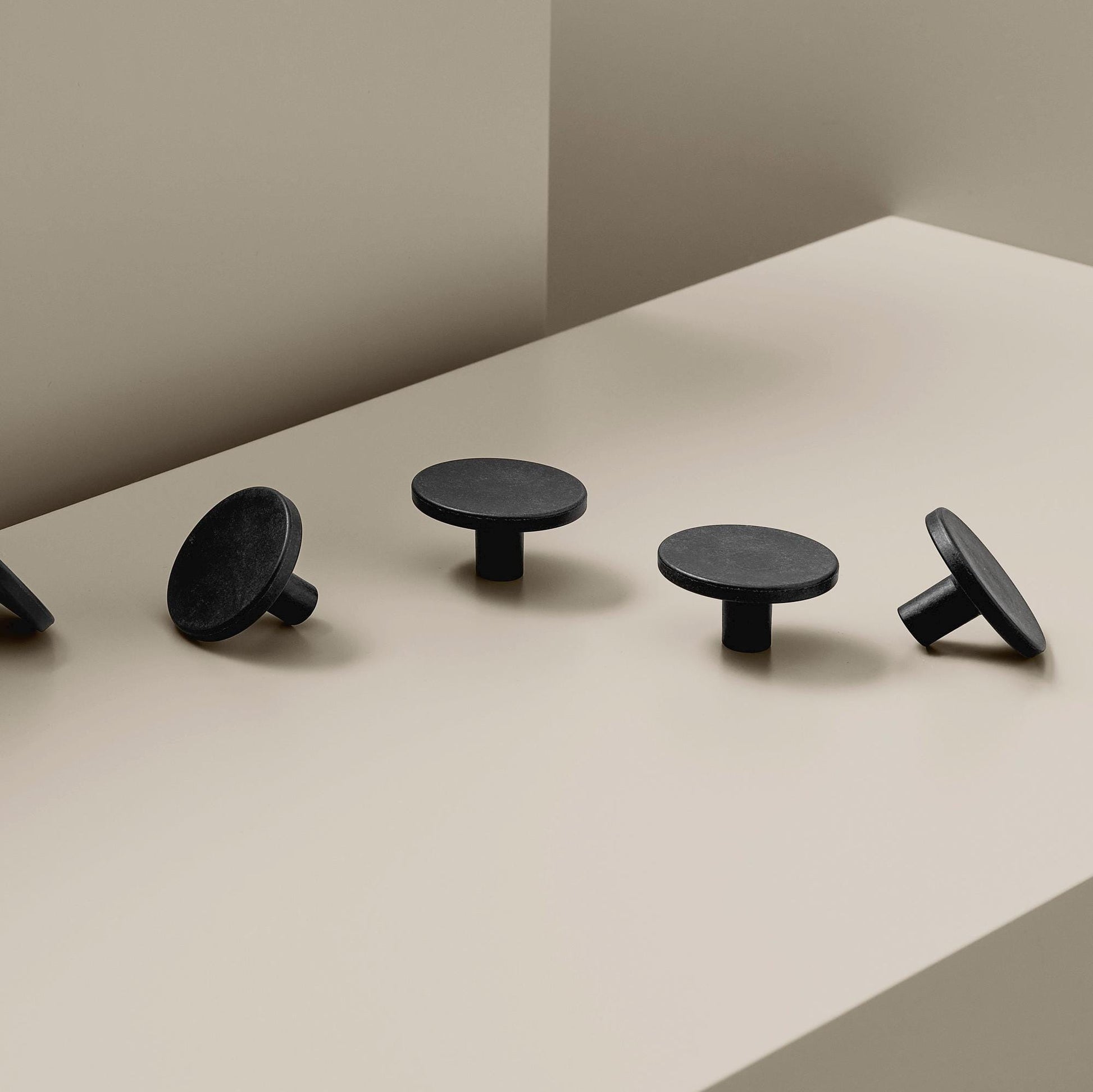 Furnipart Recycled Handle & Knob Plato / Square 10 Black Sea Plastic Eco Friendly