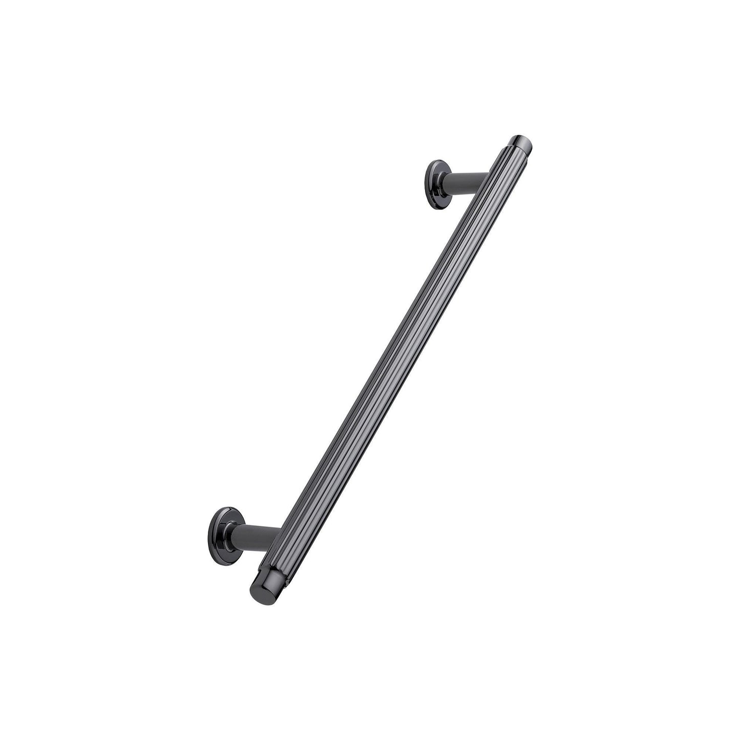 Furnipart Villa Fluted Handle & Knob 128mm 192mm Round Knob T-Knob Black Nickel