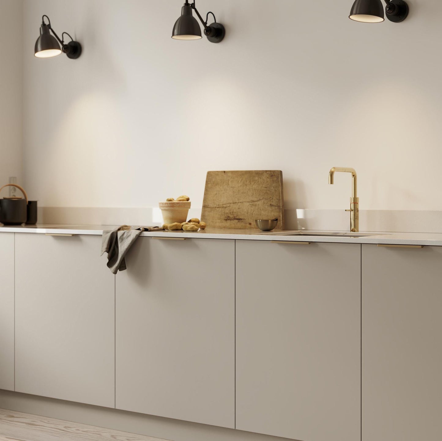 Furnipart Comet Profile Rear Mounted Handle Matt Brass 50mm & 200mm