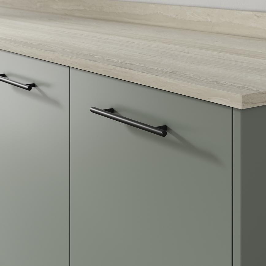 Howdens T Bar Matt Black Classic Thin Cupboard Handle 152mm 230mm