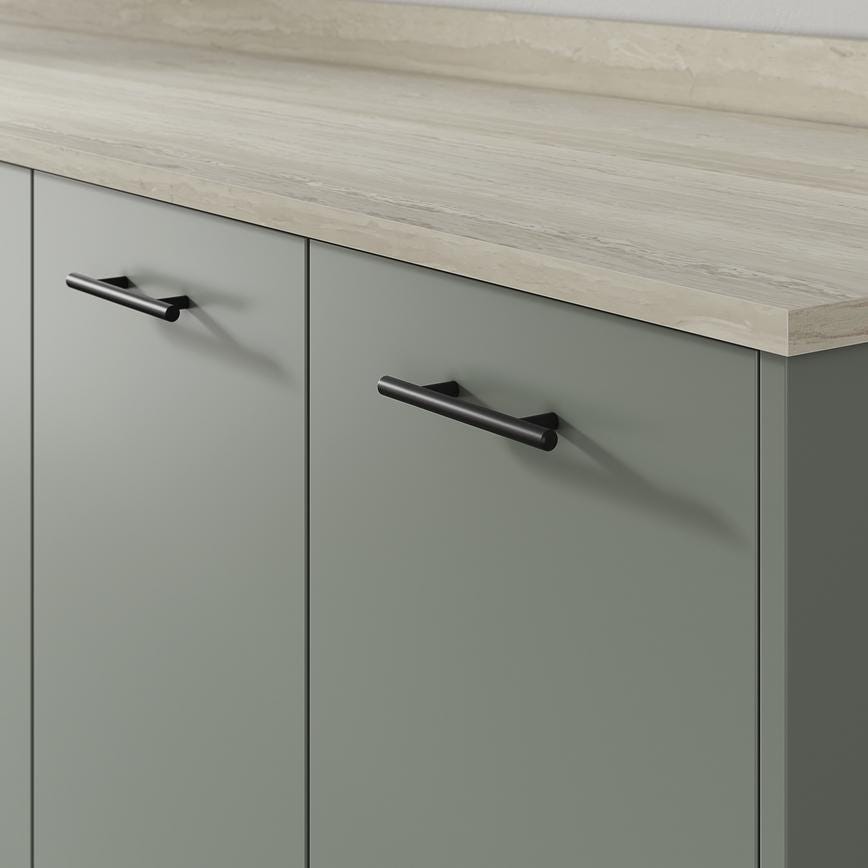 Howdens T Bar Matt Black Classic Thin Cupboard Handle 152mm 230mm