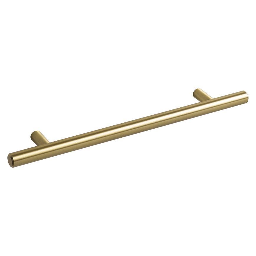 Howdens T Bar Brushed Brass Effect Thin Cupboard Handle 230mm