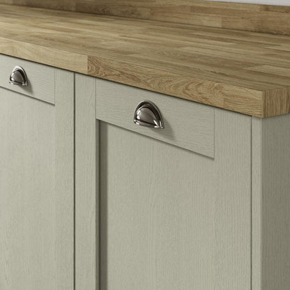 Howdens Highborn Polished Nickel Effect Classic Round Cupboard Door Knob, Cup & Latch