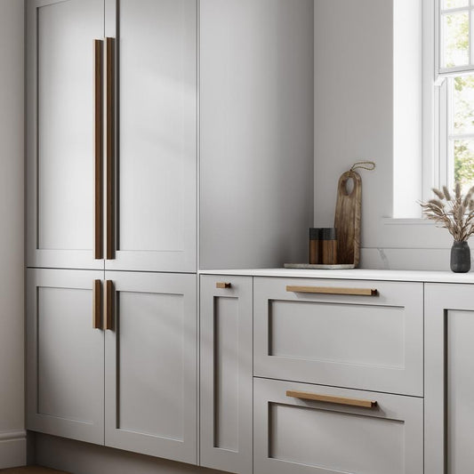 Furnipart Track Oak Clear Lacquered Handle 50mm 200mm 600mm 1200mm