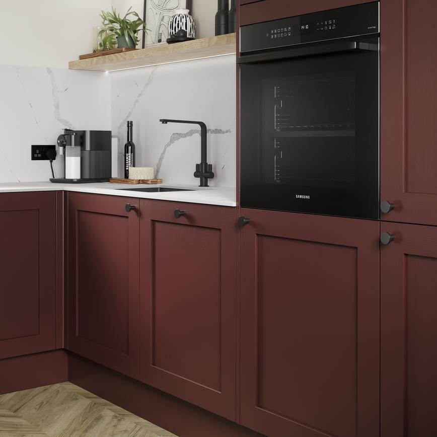 Howdens Metric Handle 233mm 330mm Cup and Round Knob Matt Black