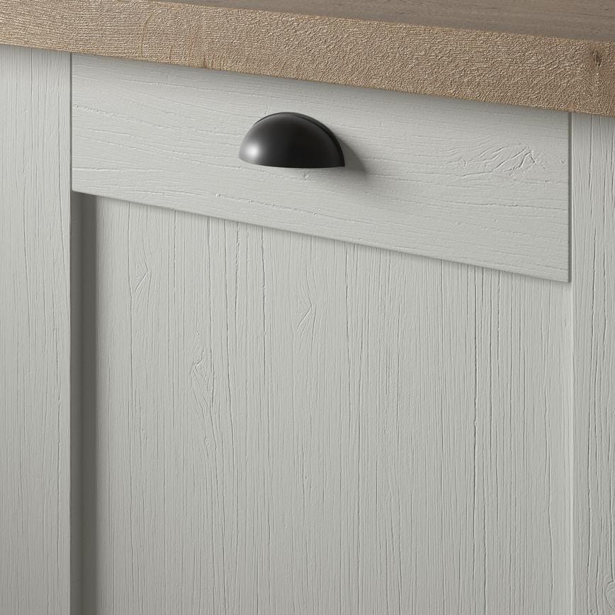 Howdens Metric Handle 233mm 330mm Cup and Round Knob Matt Black